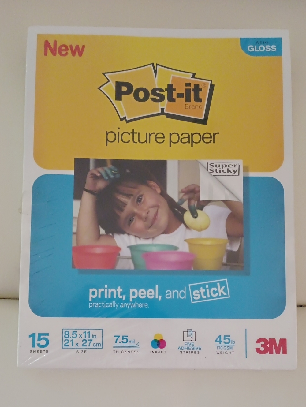 Post-it Picture Paper Gloss - Blue & Yellow